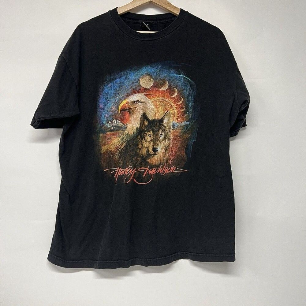 Las Vegas Harley Davidson Y2K Wolf Eagle Tshirt XL